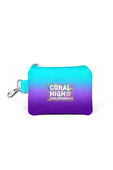Coral High Kids Turkuaz Mor Renk Geçişli Bozuk Para Çantası 21892 