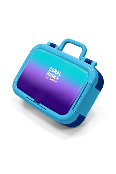Coral High Kids Turkuaz Mor Renk Geçişli Desenli Paslanmaz Çelik Beslenme Kabı 39271 - 1