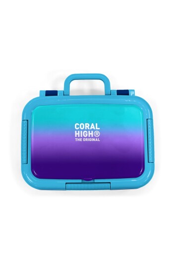 Coral High Kids Turkuaz Mor Renk Geçişli Desenli Paslanmaz Çelik Beslenme Kabı 39271 - 5