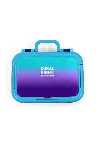Coral High Kids Turkuaz Mor Renk Geçişli Desenli Paslanmaz Çelik Beslenme Kabı 39271 - 5