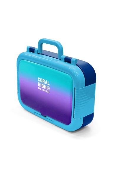 Coral High Kids Turkuaz Mor Renk Geçişli Desenli Paslanmaz Çelik Beslenme Kabı 39271 - 4