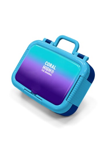Coral High Kids Turkuaz Mor Renk Geçişli Desenli Paslanmaz Çelik Beslenme Kabı 39271 