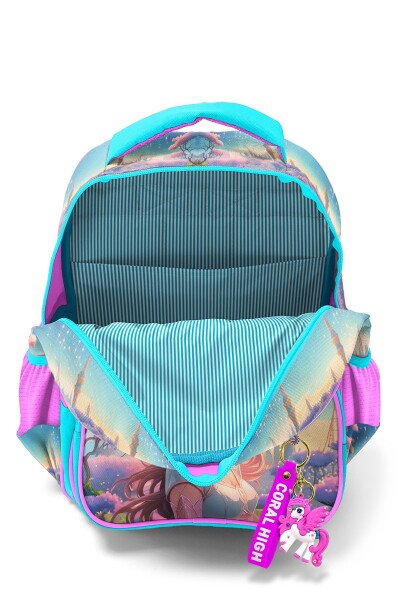 Coral High Kids Turkuaz Pembe Anime Kız Desenli 3’lü Okul Çanta Seti SET0114420 - 3