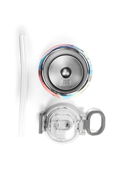 Coral High Kids Turkuaz Pembe Anime Kız Desenli Pipetli ve Direkt İçim Çelik Termos 500 ml 31858 - 7