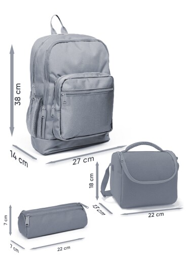 Coral High Kids Turkuaz Pembe Çizgili 3’lü Okul Çanta Seti SET0123771 - 2