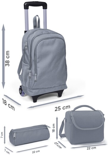 Coral High Kids Turkuaz Pembe Çizgili 3’lü Okul Çanta Seti SET0123971 - 2
