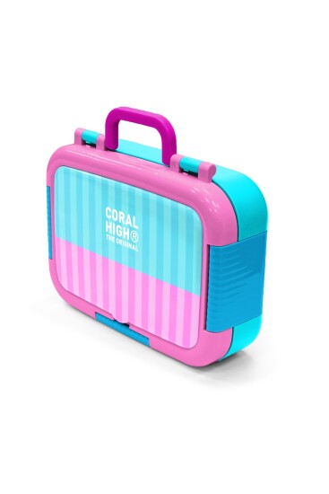 Coral High Kids Turkuaz Pembe Çizgili Paslanmaz Çelik Beslenme Kabı 39279 - 4