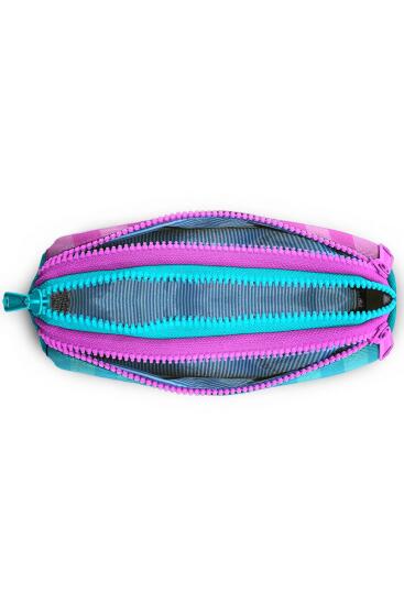 Coral High Kids Turkuaz Pembe Çizgili Üç Bölmeli Kalem Çantası 22087 - 4