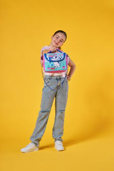 Coral High Kids Turkuaz Pembe Dondurmalı Kedi Desenli Thermo Beslenme Çantası 11751 - 2