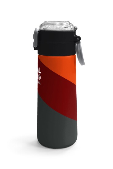 Coral High Kids Turuncu Bordo Desenli Pipetli ve Direkt İçim Çelik Termos 500 ml 31892 - 3