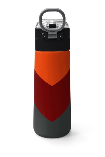 Coral High Kids Turuncu Bordo Desenli Pipetli ve Direkt İçim Çelik Termos 500 ml 31892 - 4