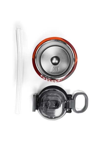 Coral High Kids Turuncu Bordo Desenli Pipetli ve Direkt İçim Çelik Termos 500 ml 31892 - 7