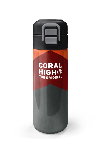 Coral High Kids Turuncu Bordo Desenli Pipetli ve Direkt İçim Çelik Termos 500 ml 31892 - 4