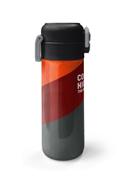 Coral High Kids Turuncu Bordo Desenli Pipetli ve Direkt İçim Çelik Termos 500 ml 31892 - 5