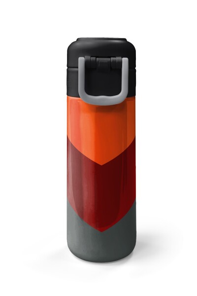 Coral High Kids Turuncu Bordo Desenli Pipetli ve Direkt İçim Çelik Termos 500 ml 31892 - 7