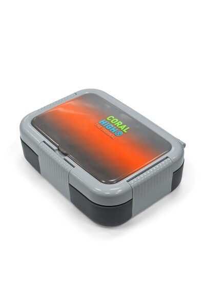 Coral High Kids Turuncu Gri Renk Geçişli Desenli Paslanmaz Çelik Beslenme Kabı 39256 - 2