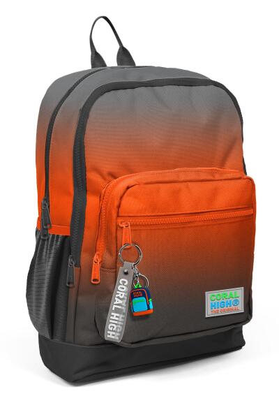Coral High Kids Turuncu Gri Renk Geçişli Dört Bölmeli Okul Sırt Çantası 23748 - 1