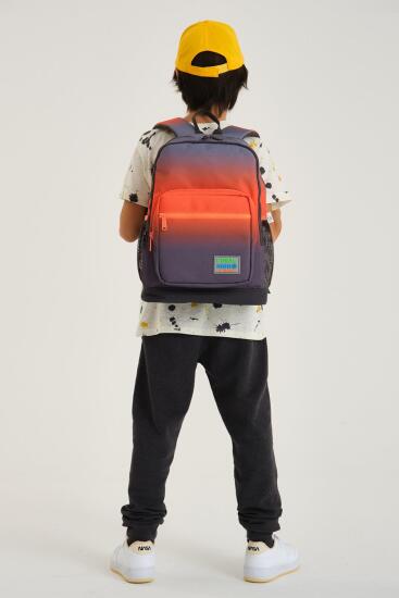 Coral High Kids Turuncu Gri Renk Geçişli Dört Bölmeli Okul Sırt Çantası 23748 - 2