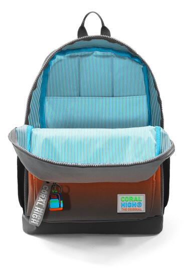 Coral High Kids Turuncu Gri Renk Geçişli Dört Bölmeli Okul Sırt Çantası 23748 - 3