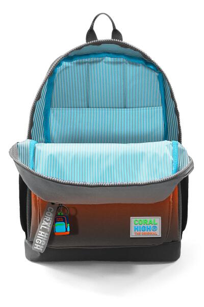 Coral High Kids Turuncu Gri Renk Geçişli Dört Bölmeli Okul Sırt Çantası 23748 - 3