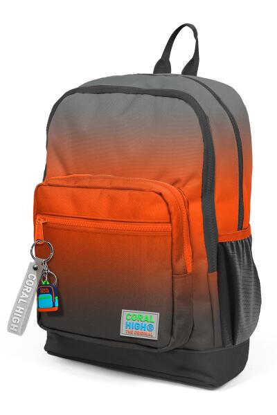 Coral High Kids Turuncu Gri Renk Geçişli Dört Bölmeli Okul Sırt Çantası 23748 - 8