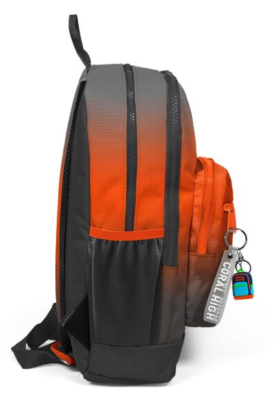 Coral High Kids Turuncu Gri Renk Geçişli Dört Bölmeli Okul Sırt Çantası 23748 - 6