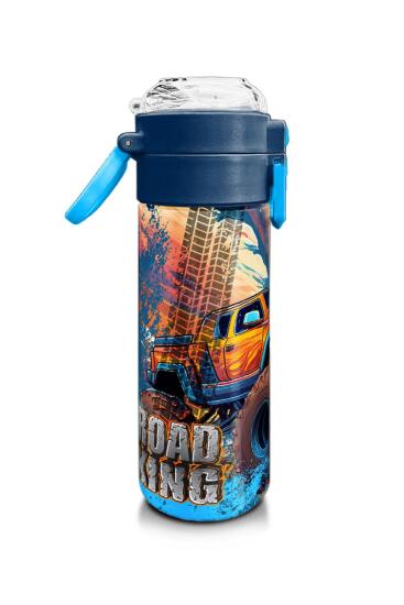 Coral High Kids Turuncu High Wheels Truck Desenli Pipetli ve Direkt İçim Çelik Termos 500 ml 31994 - 2
