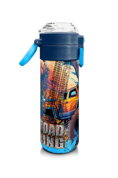 Coral High Kids Turuncu High Wheels Truck Desenli Pipetli ve Direkt İçim Çelik Termos 500 ml 31994 - 2