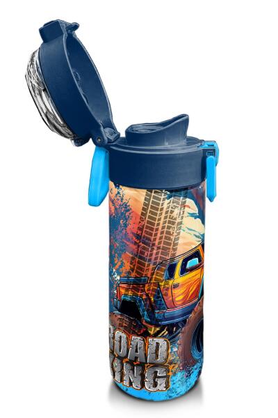 Coral High Kids Turuncu High Wheels Truck Desenli Pipetli ve Direkt İçim Çelik Termos 500 ml 31994 - 6
