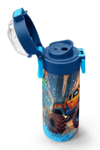 Coral High Kids Turuncu High Wheels Truck Desenli Pipetli ve Direkt İçim Çelik Termos 500 ml 31994 - 6