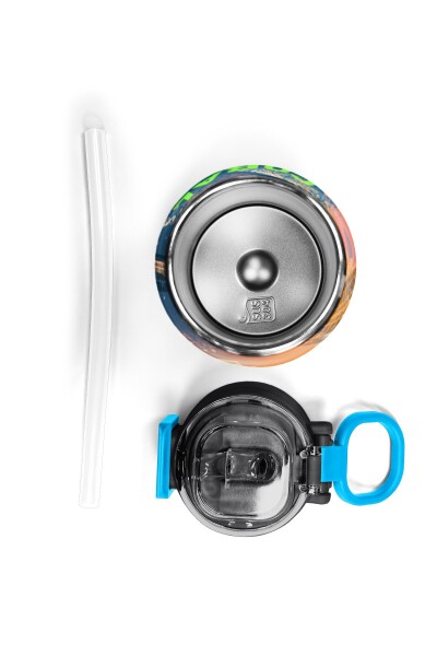 Coral High Kids Turuncu High Wheels Truck Desenli Pipetli ve Direkt İçim Çelik Termos 500 ml 31994 - 7