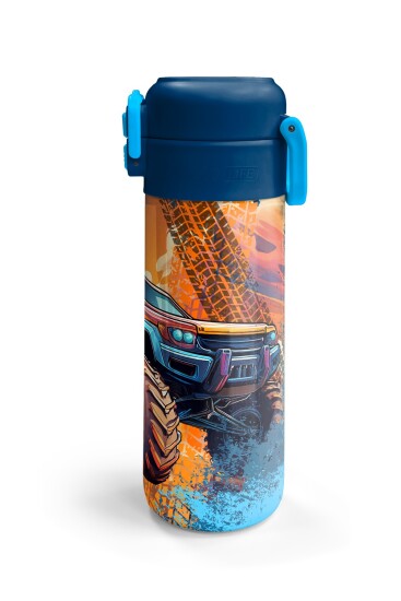 Coral High Kids Turuncu High Wheels Truck Desenli Pipetli ve Direkt İçim Çelik Termos 500 ml 31994 - 6