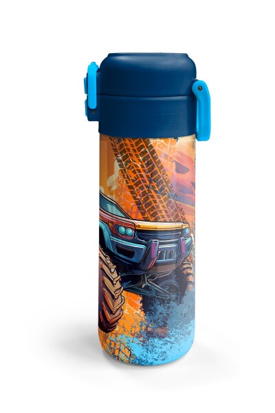 Coral High Kids Turuncu High Wheels Truck Desenli Pipetli ve Direkt İçim Çelik Termos 500 ml 31994 - 6