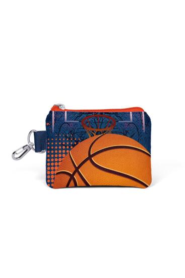 Coral High Kids Turuncu Lacivert Basketbol Desenli Bozuk Para Çantası 21895 - Coral High KIDS