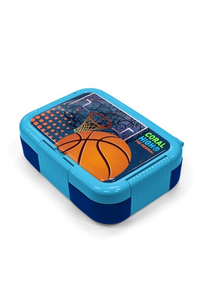 Coral High Kids Turuncu Lacivert Basketbol Desenli Paslanmaz Çelik Beslenme Kabı 39274 - 2