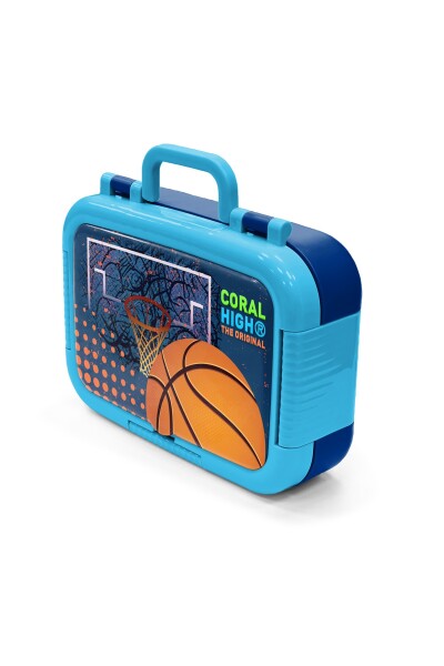 Coral High Kids Turuncu Lacivert Basketbol Desenli Paslanmaz Çelik Beslenme Kabı 39274 - 4