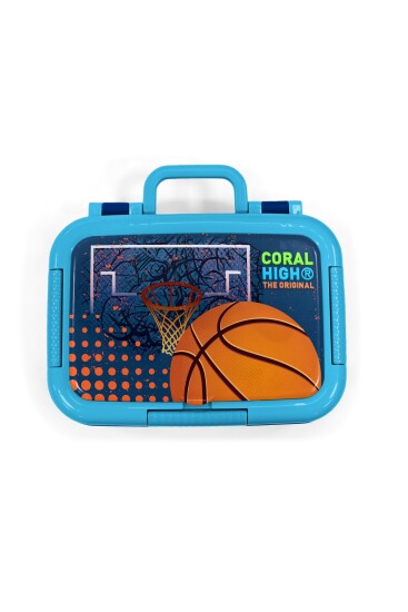 Coral High Kids Turuncu Lacivert Basketbol Desenli Paslanmaz Çelik Beslenme Kabı 39274 - 5