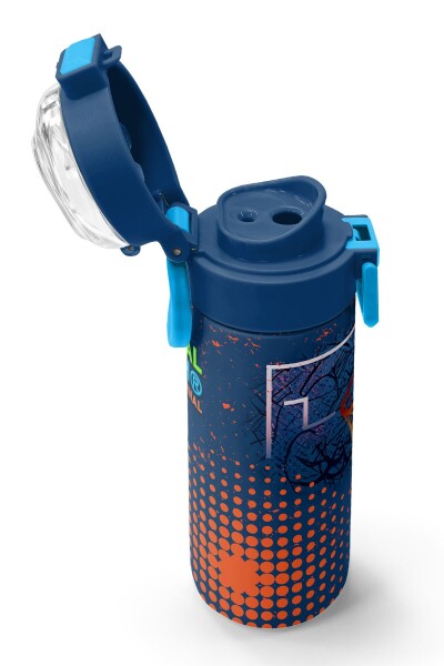 Coral High Kids Turuncu Lacivert Basketbol Desenli Pipetli ve Direkt İçim Çelik Termos 500 ml 31967 - 6