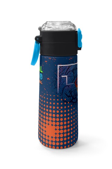 Coral High Kids Turuncu Lacivert Basketbol Desenli Pipetli ve Direkt İçim Çelik Termos 500 ml 31967 - 2