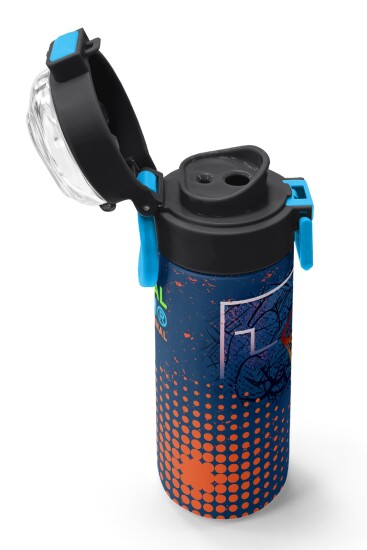 Coral High Kids Turuncu Lacivert Basketbol Desenli Pipetli ve Direkt İçim Çelik Termos 500 ml 31967 - 6