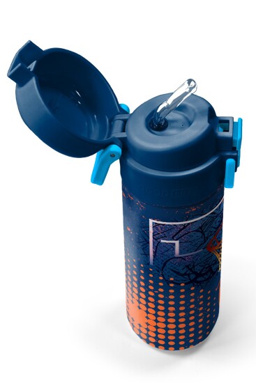 Coral High Kids Turuncu Lacivert Basketbol Desenli Pipetli ve Direkt İçim Çelik Termos 500 ml 31967 - 2