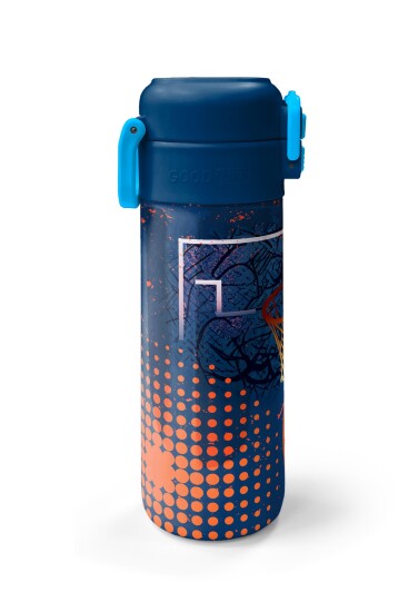 Coral High Kids Turuncu Lacivert Basketbol Desenli Pipetli ve Direkt İçim Çelik Termos 500 ml 31967 - 5
