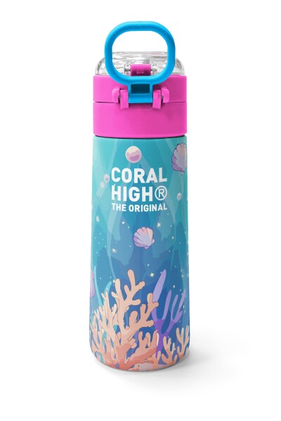 Coral High Kids Unicorn Denizatı Desenli Pipetli ve Direkt İçim Çelik Termos 500 ml 38138 - 4