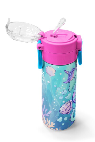 Coral High Kids Unicorn Denizatı Desenli Pipetli ve Direkt İçim Çelik Termos 500 ml 38138 - 5