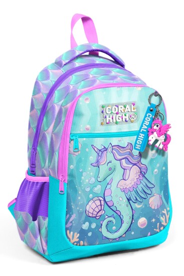 Coral High Kids Unicorn Denizatı Desenli Üç Bölmeli Okul Sırt Çantası 33256 