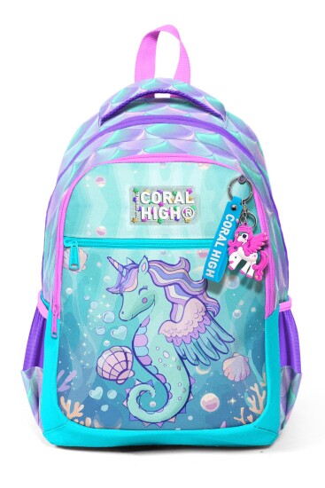 Coral High Kids Unicorn Denizatı Desenli Üç Bölmeli Okul Sırt Çantası 33256 - 7