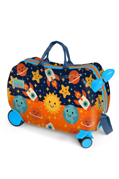 Coral High Kids Uzay Desenli Otur-Çek Çocuk Valizi 16370 - 1