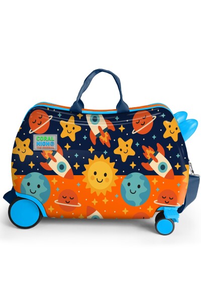 Coral High Kids Uzay Desenli Otur-Çek Çocuk Valizi 16370 - 2