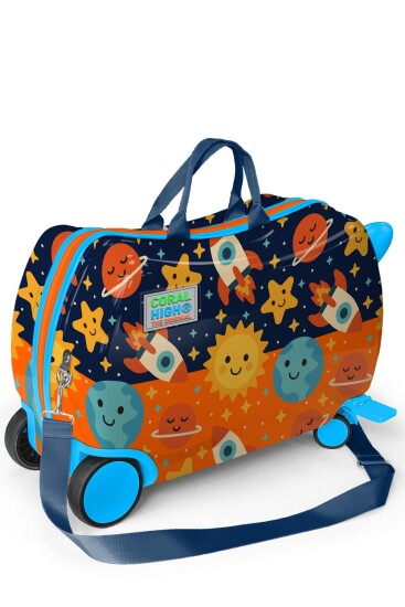 Coral High Kids Uzay Desenli Otur-Çek Çocuk Valizi 16370 - 3