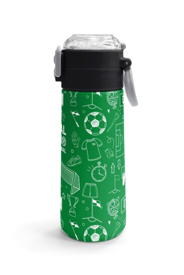 Coral High Kids Yeşil Futbol Desenli Pipetli ve Direkt İçim Çelik Termos 500 ml 38129 - 3